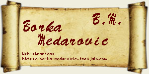 Borka Medarović vizit kartica